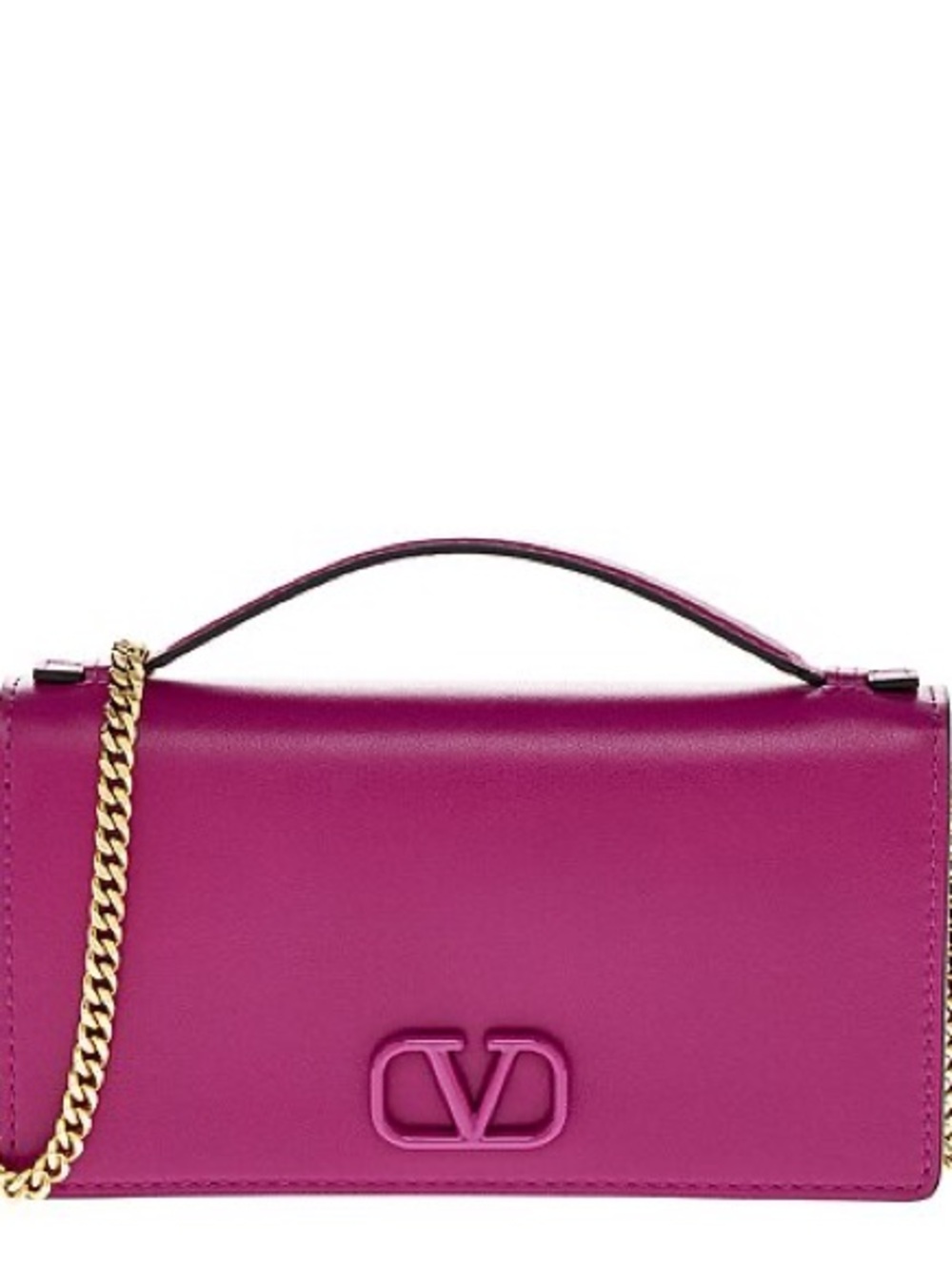 Valentino Magenta Shoulder Bag with Gold Chain
